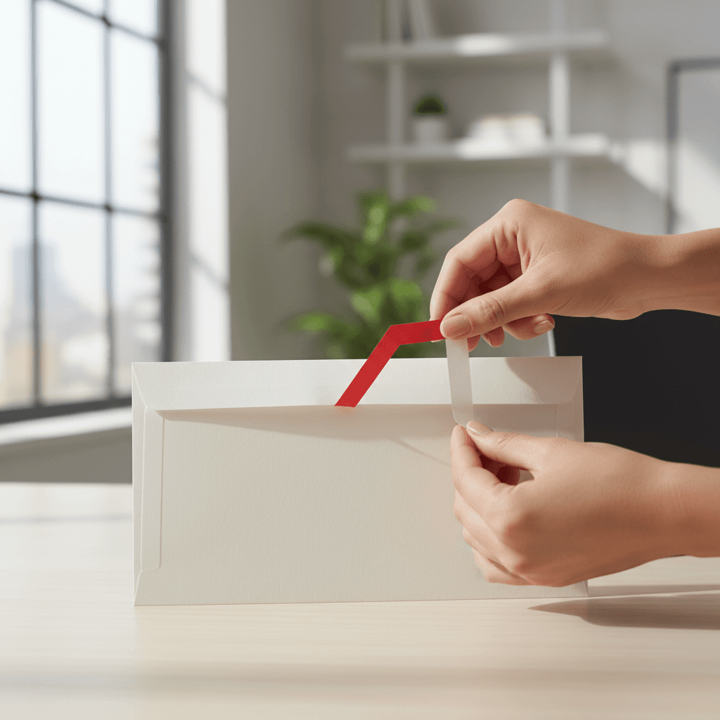 Hand opening peel-and-seal envelope